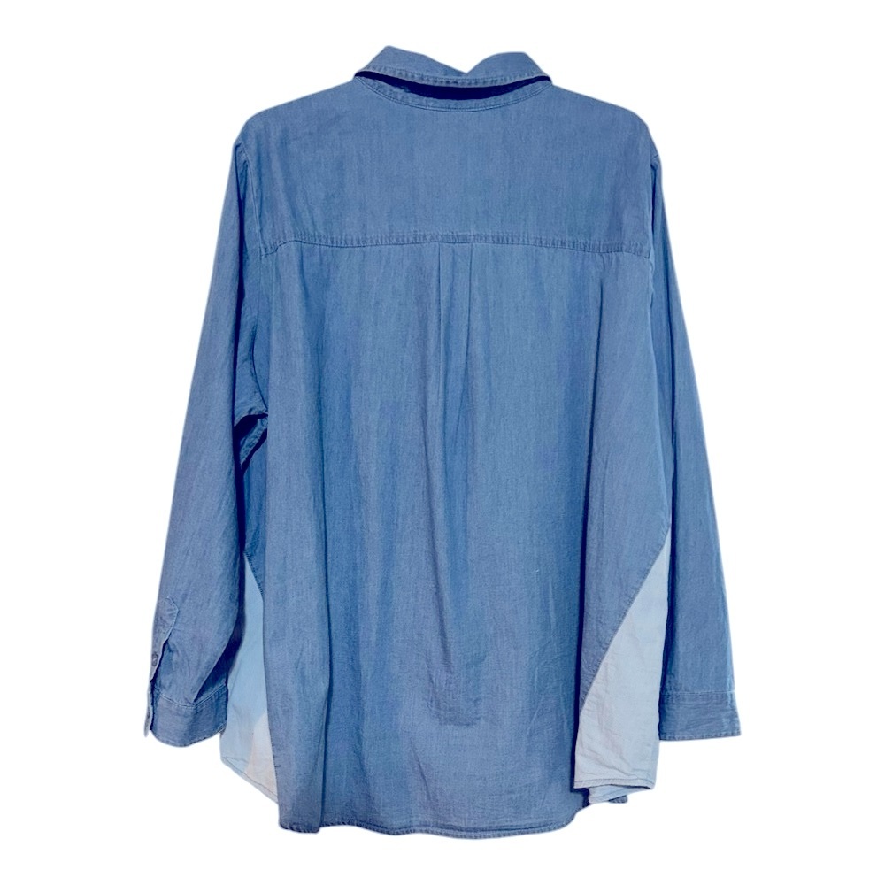 NWOT Joan Rivers Blue Button-Up Shirt - Picture 5 of 6